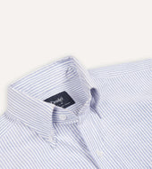 Ticking Stripe Cotton Oxford Cloth Button Down Shirt
