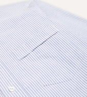 Ticking Stripe Cotton Oxford Cloth Button Down Shirt