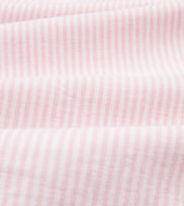 Pale Pink Ticking Stripe Cotton Oxford Cloth Button Down Shirt
