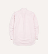Pale Pink Ticking Stripe Cotton Oxford Cloth Button Down Shirt