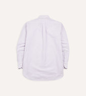 Lilac Ticking Stripe Cotton Oxford Cloth Button Down Shirt
