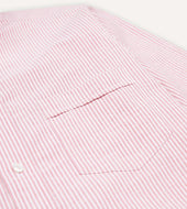 Pink Ticking Stripe Cotton Oxford Cloth Button Down Shirt