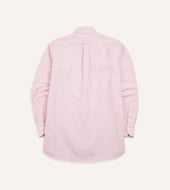 Pink Ticking Stripe Cotton Oxford Cloth Button Down Shirt