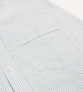 Light Green Ticking Stripe Cotton Oxford Cloth Button Down Shirt