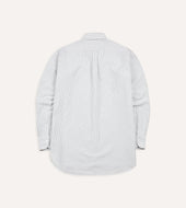 Light Green Ticking Stripe Cotton Oxford Cloth Button Down Shirt