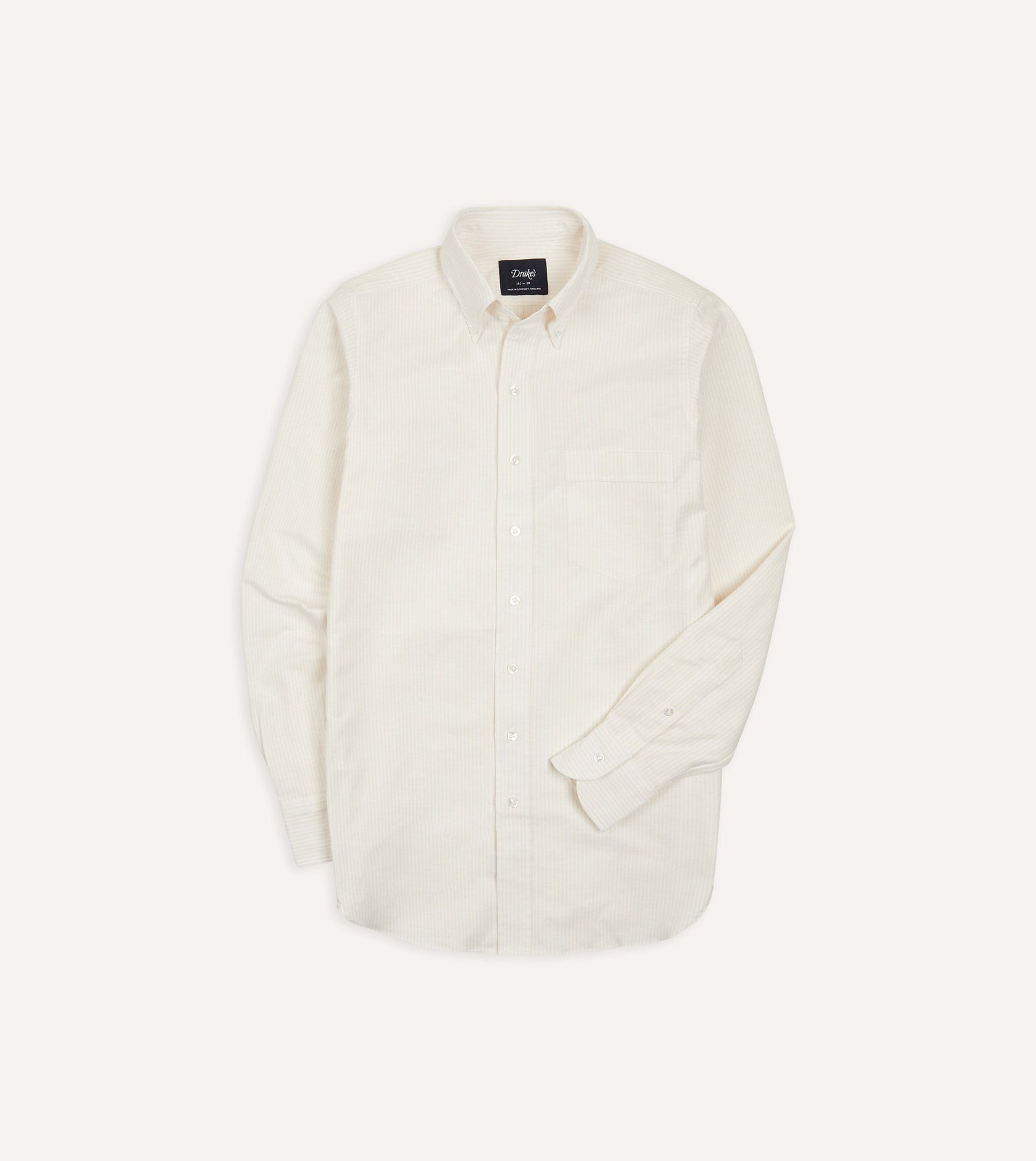 Ticking Stripe Cotton Oxford Cloth Button Down Shirt