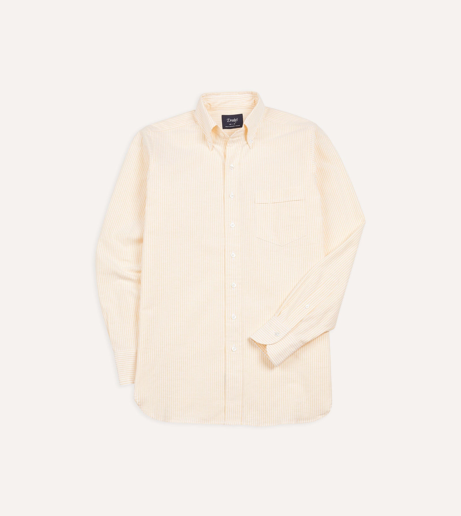 Ticking Stripe Cotton Oxford Cloth Button Down Shirt