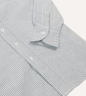 Ticking Stripe Cotton Oxford Cloth Button Down Shirt