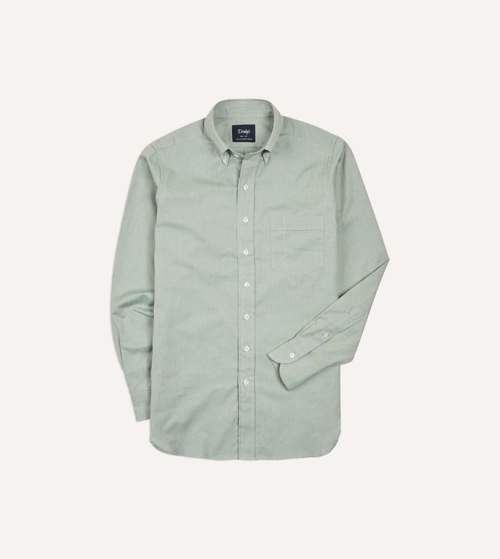 Green Pinpoint Oxford Cotton Cloth Button Down Shirt