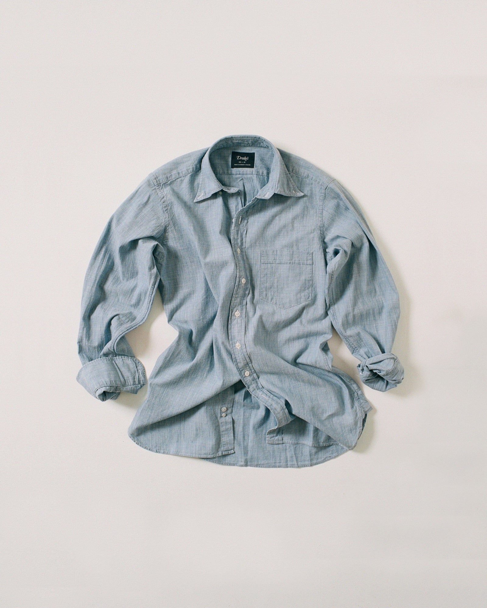 Light Cotton Chambray Button Down Shirt