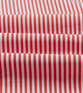 Red Narrow Stripe Cotton Poplin Button Down Shirt