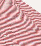Red Narrow Stripe Cotton Poplin Button Down Shirt