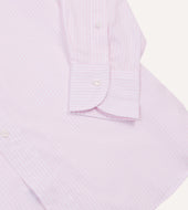 Pink Narrow Stripe Cotton Poplin Button Down Shirt