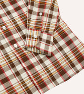 And Red Madras Check Cotton Button Down Shirt