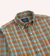 And Blue Madras Check Cotton Button Down Shirt