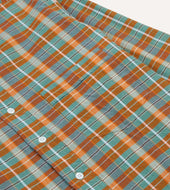 And Blue Madras Check Cotton Button Down Shirt