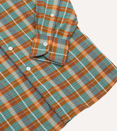 And Blue Madras Check Cotton Button Down Shirt