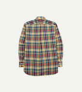 Red And Blue Madras Check Cotton Button Down Shirt