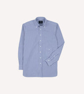 And White Stripe Button Down Collar Fob Pocket Shirt
