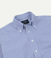 And White Stripe Button Down Collar Fob Pocket Shirt