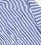 And White Stripe Button Down Collar Fob Pocket Shirt