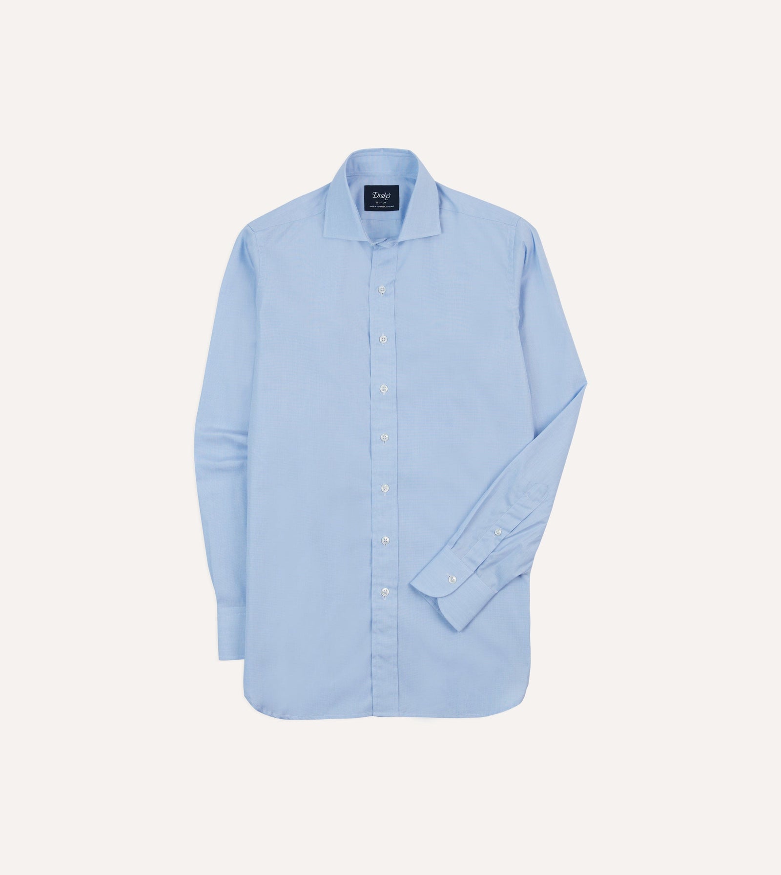 Cotton Spread Collar End On End Poplin Shirt