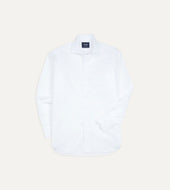 White Cotton Spread Collar Poplin Shirt