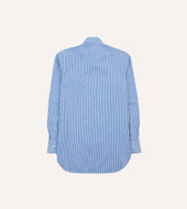 Dark And White Bengal Stripe Spread Collar Cotton Poplin Shirt