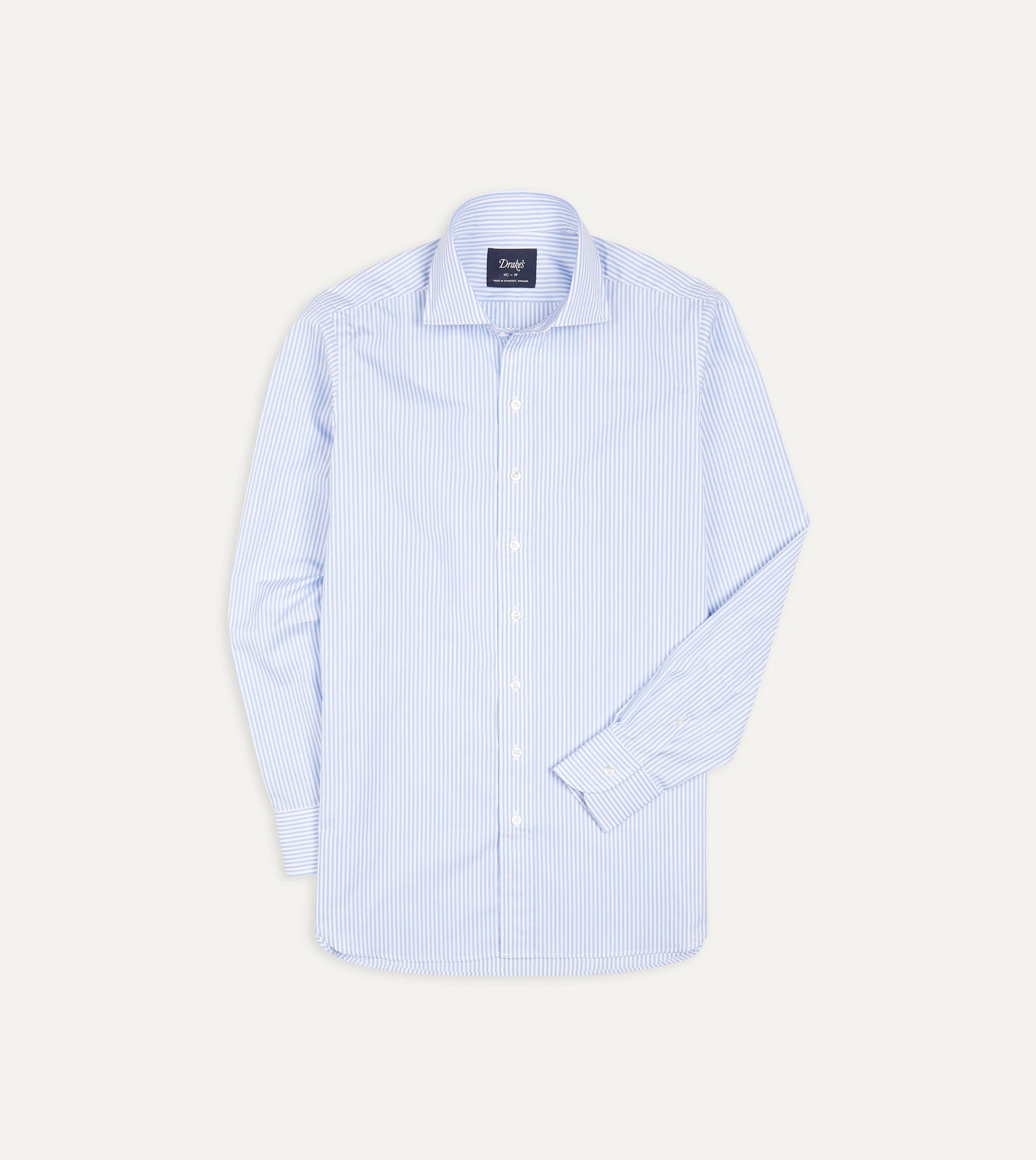 And White Bengal Stripe Spread Collar Cotton Poplin Shirt