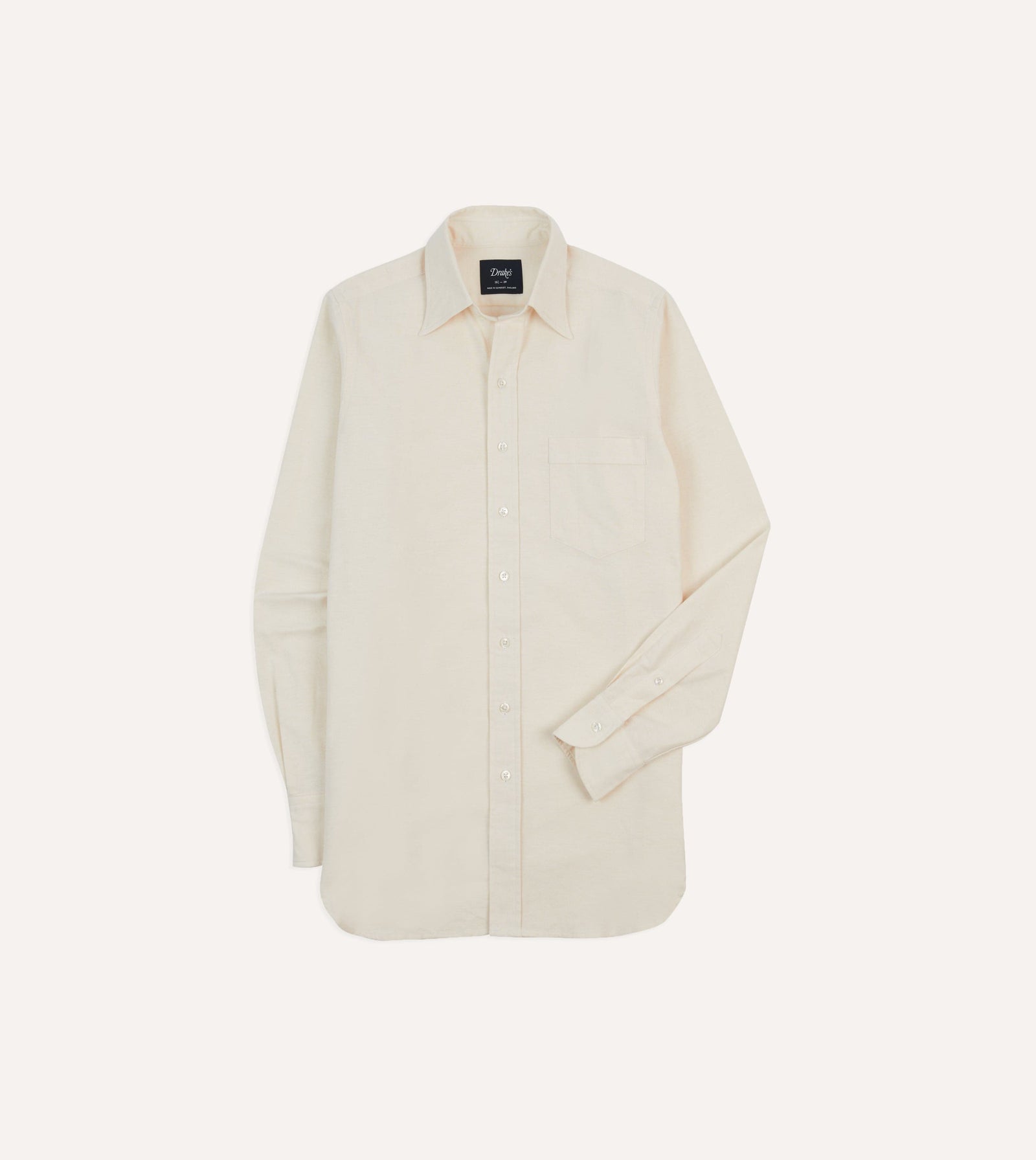 Cotton Oxford Cloth Long Point Collar Shirt