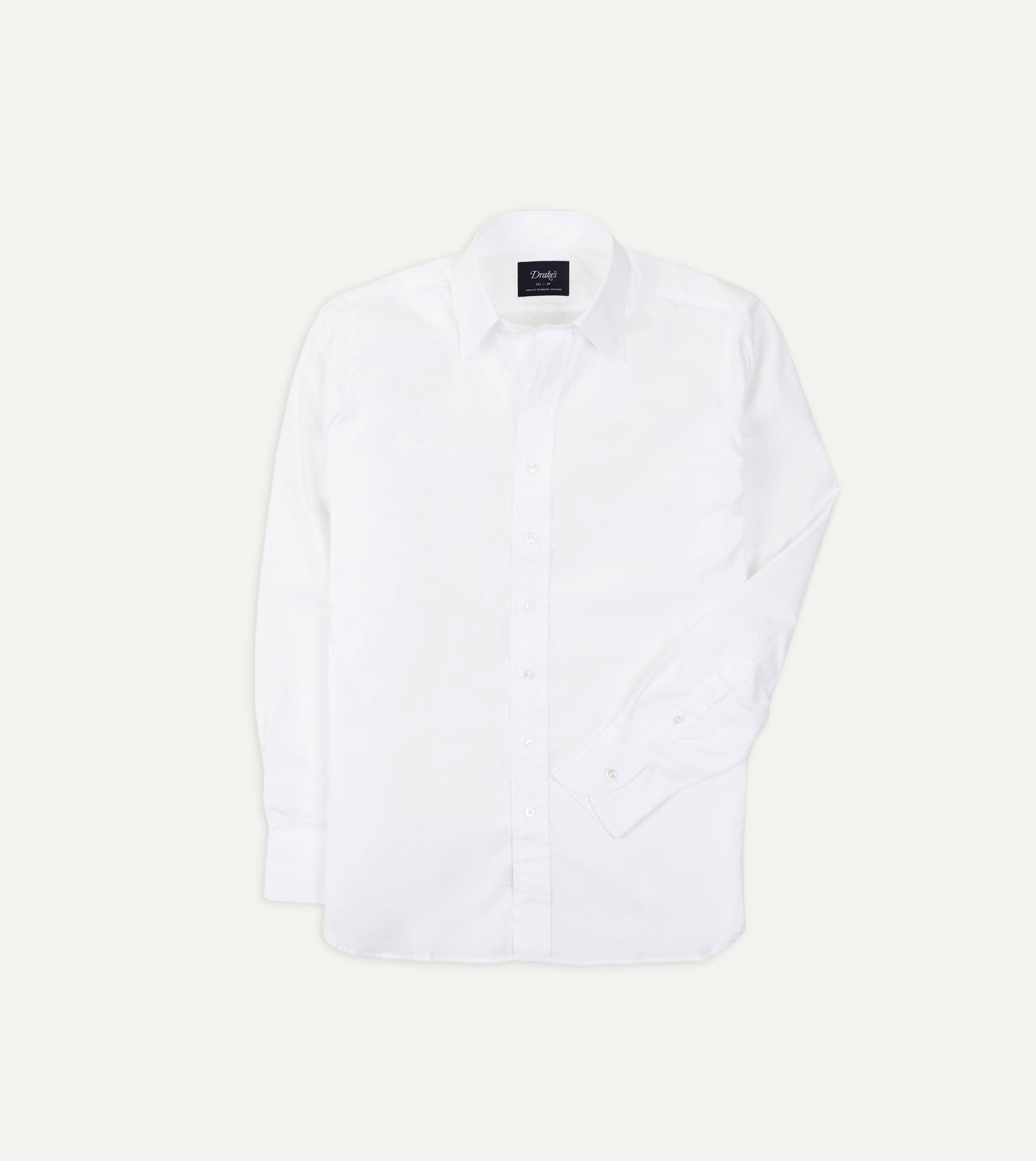 Cotton Poplin Long Point Collar Shirt