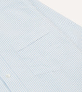 Light And White Ticking Stripe Cotton Oxford Cloth Long Point Collar Shirt