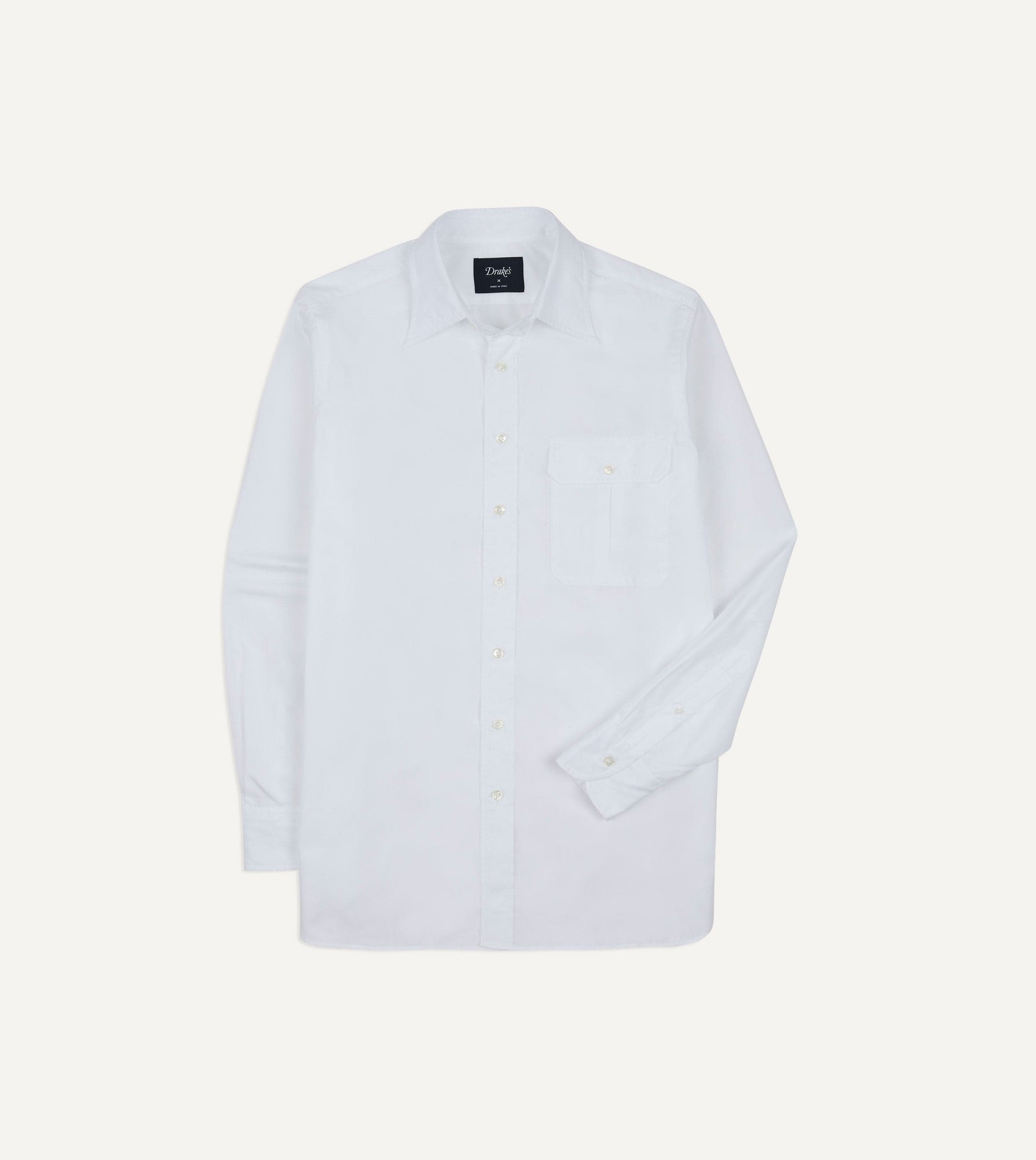 Long Point Collar Flap Pocket Poplin Shirt
