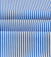 And White Stripe Long Point Collar Flap Pocket Poplin Shirt