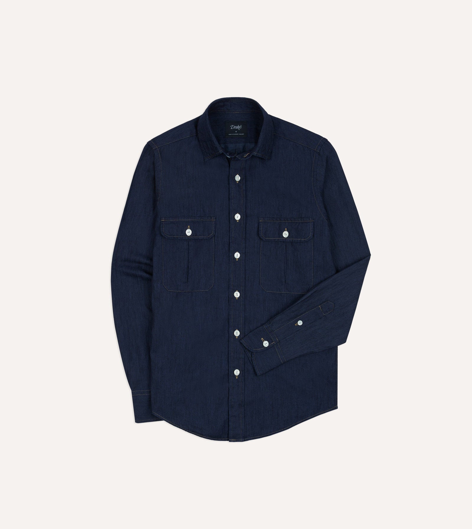 Cotton Linen Two Pocket Work Shirt