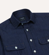Cotton Linen Two Pocket Work Shirt