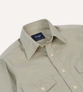 Cotton Long Point Collar Work Shirt