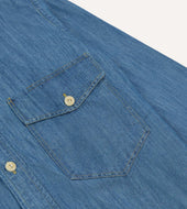 Wash Cotton Linen Long Point Collar Work Shirt