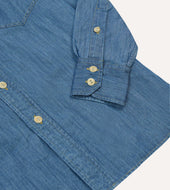 Wash Cotton Linen Long Point Collar Work Shirt