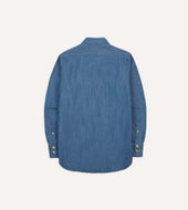 Wash Cotton Linen Long Point Collar Work Shirt