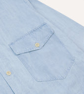 Bleach Wash Cotton Linen Long Point Collar Work Shirt