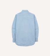 Bleach Wash Cotton Linen Long Point Collar Work Shirt