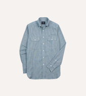 Navy Stripe Denim Work Shirt