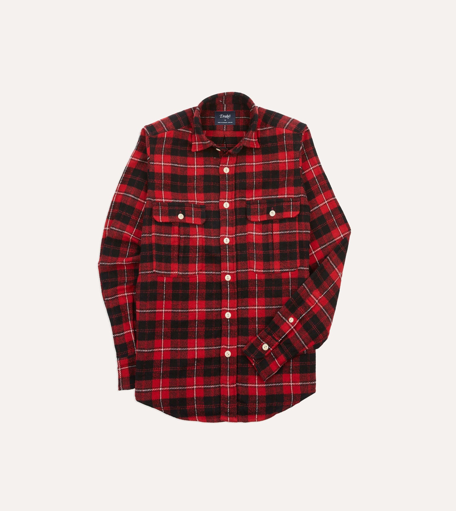 Red Check Cotton Two Pocket Work Shirt