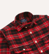 Red Check Cotton Two Pocket Work Shirt