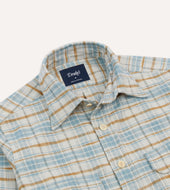 And Blue Check Cotton Two Pocket Work Shirt
