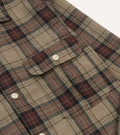Check Wool Two Pocket Camp Collar Work Shirt
