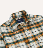 And Orange Check Cotton Two Pocket Work Shirt