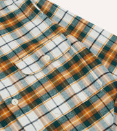 And Orange Check Cotton Two Pocket Work Shirt