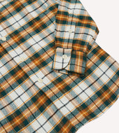 And Orange Check Cotton Two Pocket Work Shirt